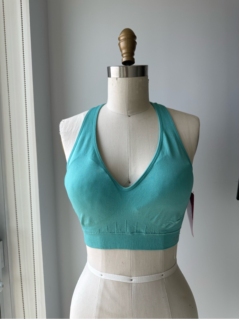 Ryka Teal V-Neck Seamless Sports Bra